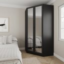 Ver imagem 1 de Guarda Roupa de Canto Closet 6 Prateleiras Portas de Espelho Reflecta Hera CabeCasa MadeiraOriginals