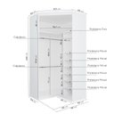 Ver imagem 3 de Guarda Roupa de Canto Closet Planejado com 6 Prateleiras e Portas de Espelho Hera CabeCasa MadeiraOriginals Branco/Algodão