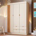 Ver imagem 1 de Guarda Roupa Roupeiro 03 Portas 04 Gavetas Ayla Off White Phoenix Baby