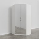 Ver mais imagens de Guarda Roupa de Canto Closet com 6 Prateleiras e Portas de Espelho Hera CabeCasa MadeiraOriginals