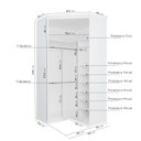 Ver imagem 2 de Guarda Roupa de Canto Closet com 6 Prateleiras e Portas de Espelho Hera CabeCasa MadeiraOriginals