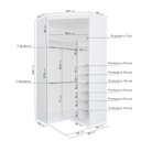 Ver imagem 3 de Guarda Roupa de Canto Closet Planejado com 6 Prateleiras e Portas de Espelho Hera CabeCasa MadeiraOriginals