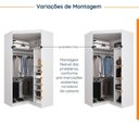 Ver imagem 3 de Guarda Roupa de Canto Closet com 6 Prateleiras e Portas de Espelho Hera CabeCasa MadeiraOriginals