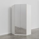 Ver mais imagens de Guarda Roupa de Canto Closet com 6 Prateleiras e Portas de Espelho Hera CabeCasa MadeiraOriginals