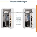 Ver imagem 4 de Guarda Roupa de Canto Closet Planejado com 6 Prateleiras e Portas de Espelho Hera CabeCasa MadeiraOriginals