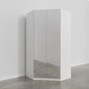 Ver mais imagens de Guarda Roupa de Canto Closet com 6 Prateleiras e Portas de Espelho Hera CabeCasa MadeiraOriginals