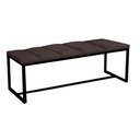 Ver imagem 5 de Kit Cabeceira Carla e Calçadeira Industrial 160cm Queen Size Box Ferro Preto Sintético Marrom - Amey