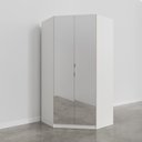 Ver mais imagens de Guarda Roupa de Canto Closet com 6 Prateleiras e Portas de Espelho Hera CabeCasa MadeiraOriginals