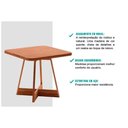 Ver imagem 7 de Conjunto: Mesa de Cozinha Átria 1593 Aço C/ Tampo Madeirado 90x90cm e 4 Cadeiras Lira Rose/freijo/