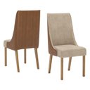 Ver imagem 2 de Kit 2 Cadeiras Estofadas para Mesa de Jantar Ivy Marrom/Nature/Corano Caramelo/Creme