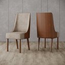 Ver imagem 1 de Kit 2 Cadeiras Estofadas para Mesa de Jantar Ivy Marrom/Nature/Corano Caramelo/Creme