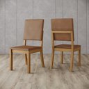 Ver imagem 1 de Kit 2 Cadeiras Estofadas para Mesa de Jantar Milla Plus Marrom/Nature/Caramelo