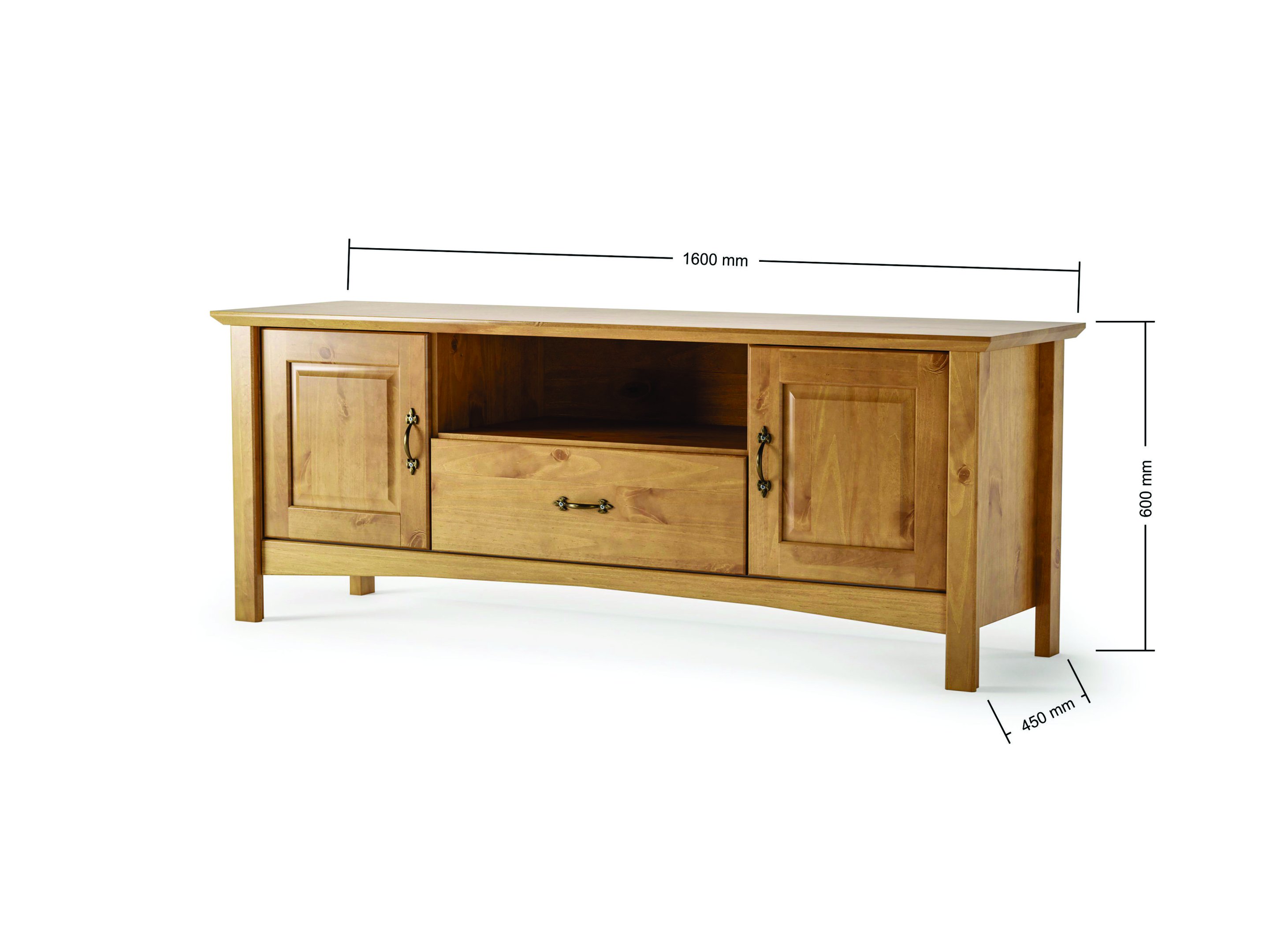 Rack para Tv até 65 Polegadas 160cm 2 Portas 1 Gaveta Madeira Maciça Bella - 3