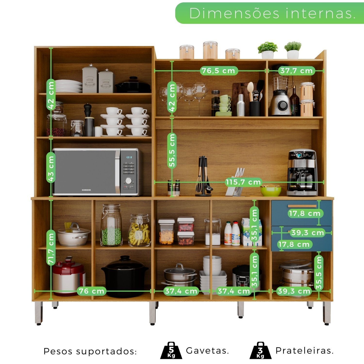 Cozinha Compacta 10 Portas 2 Gavetas Jonas - 3