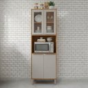 Ver imagem 1 de Torre Quente 4 Portas Reflecta Nicho para Forno ou Microondas 70 cm Brilhante Celeste Bege/Cinamomo/Offwhite
