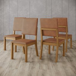 Kit 4 Cadeiras Estofadas para Mesa de Jantar Milla Plus - 1