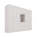 Ver imagem 2 de Guarda-Roupa Casal com Espelho 8 Portas 241cm Multimóveis Branco