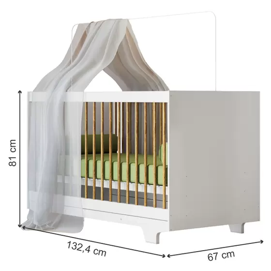 Berço Mini Cama Flocos 100% Mdf Branco - Tigus - 4