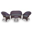 Ver imagem 1 de Conjunto de Sofá Fibra Sintética Bali Promo - 1 Sofá 2L + 2 Poltronas + 1 Mesa Centro - Tecido Duna 