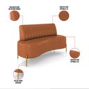 Ver imagem 3 de Sofá 2 Lugares Living 160cm Pé Ferro Dourado Maraú Sint Pu K01 - D'Rossi