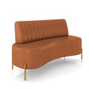 Ver imagem 1 de Sofá 2 Lugares Living 160cm Pé Ferro Dourado Maraú Sint Pu K01 - D'Rossi