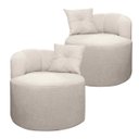Ver imagem 1 de Kit 2 Poltrona Orgânica Curva Plaza Linho Bouclê Bege Sofa Store
