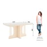 Mesa de Jantar para 6 Lugares 160cm Tampo Mdf e Vidro Canto Arredondado Mavi - 3