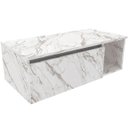 Ver imagem 1 de Gabinete de Banheiro 80 cm com 1 Porta e Nicho Marina Mármore Branco