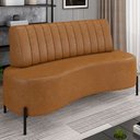 Ver imagem 2 de Sofá Chaise 2 Lugares Sala Living 160cm Pés Industrial Cayman K01 Sintético Caramelo - Lyam Decor