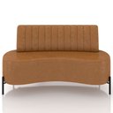 Ver imagem 3 de Sofá Chaise 2 Lugares Sala Living 160cm Pés Industrial Cayman K01 Sintético Caramelo - Lyam Decor