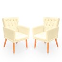 Ver imagem 1 de Kit com 2 Poltronas com Capitonê Clássica Confortável para Sala e Quarto Ana Suede