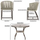 Ver imagem 2 de Mesa com 4 Cadeiras de Jantar Roma 100cm e Noronha em Aluminío Marrom Corda Nautica Estofado 8 Trama