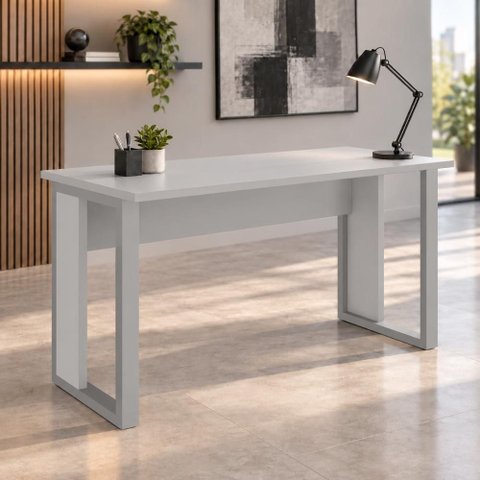 Mesa de Trabalho Industrial 150 cm X 60 cm Tampo Encorpado 25 mm F5 Office Cor:Cinza