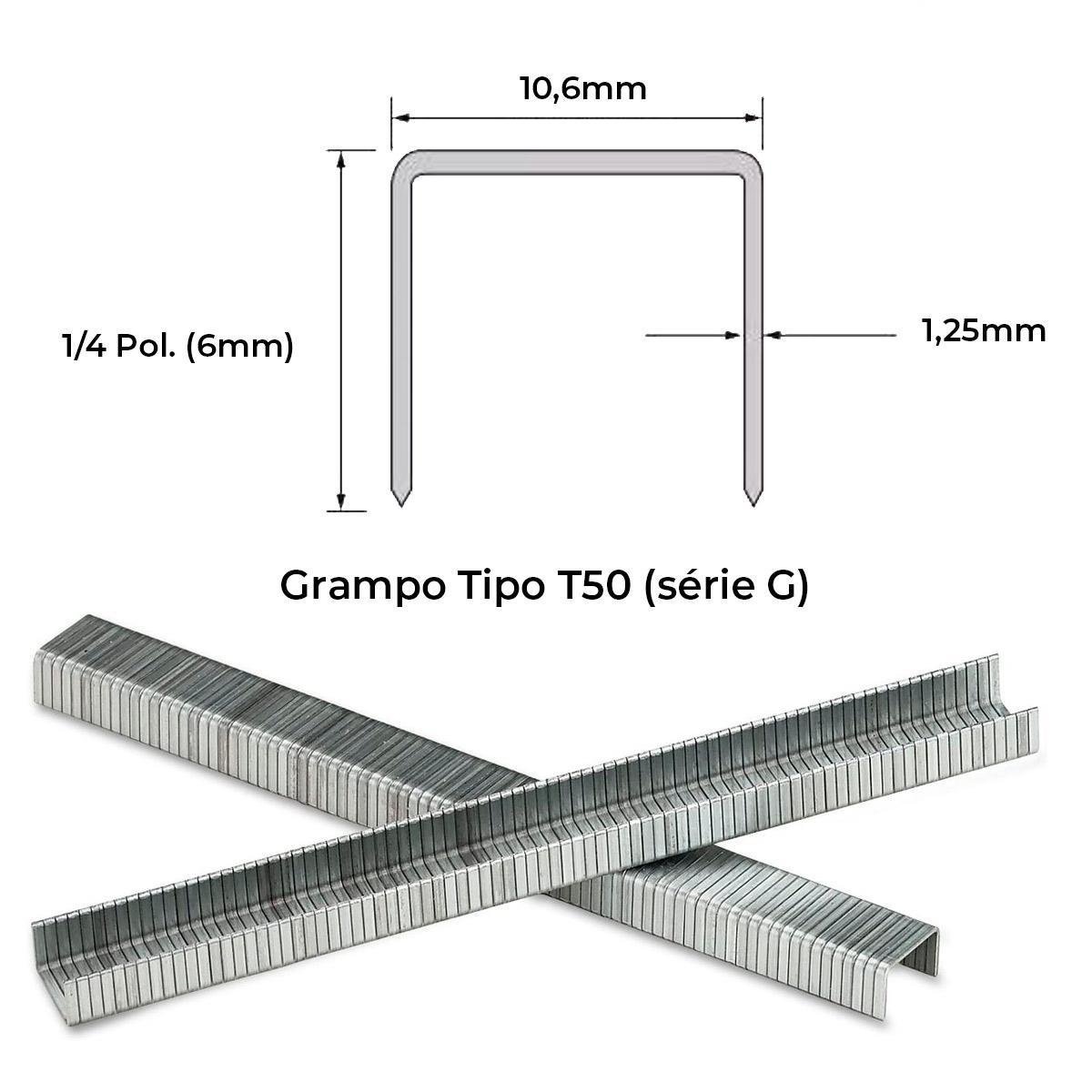 Grampo 1/4 6mm Uso Pesado T50 5.000 Un Grampeador Stanley - 2