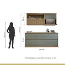 Ver imagem 4 de Conjunto de Cozinha 4 Peças com Aéreo e Nicho para Micro-Ondas MDF Millena Nesher Verde/Nature