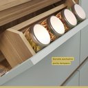 Ver mais imagens de Conjunto de Cozinha 4 Peças com Aéreo e Nicho para Micro-Ondas MDF Millena Nesher Verde/Nature