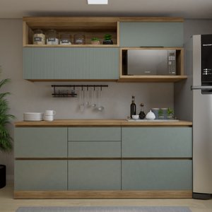 Cozinha Millena 4 Peças Aereo Micro-ondas 100% Mdf Yescasa