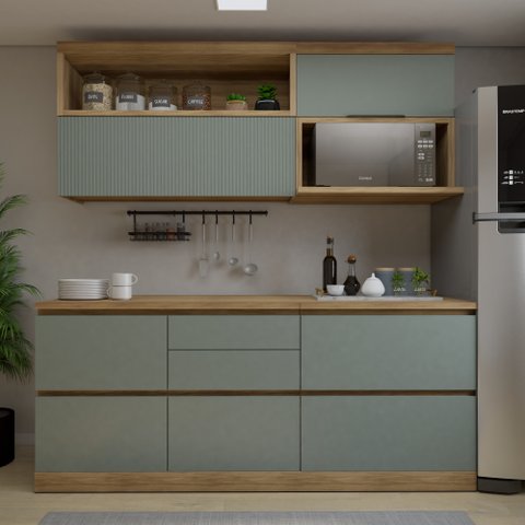 Cozinha Millena 4 Peças Aereo Micro-ondas 100% Mdf Yescasa