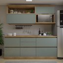 Ver imagem 1 de Conjunto de Cozinha 4 Peças com Aéreo e Nicho para Micro-ondas MDF Millena Nesher