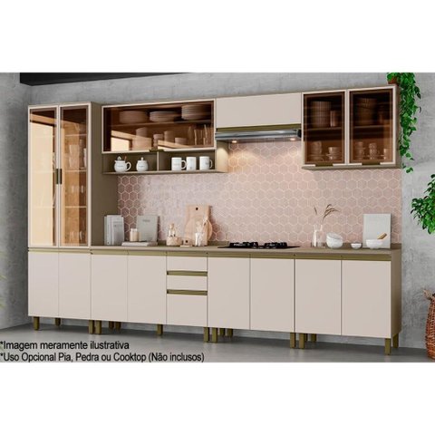 Kit de Cozinha Completa 10 Peças Connect (3aéreos+3balcões+1paneleiro+3complementos) C6p10 Duna/