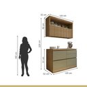 Ver imagem 3 de Cozinha Millena 2 Peças 120cm 100% MDF Yescasa Verde/Nature