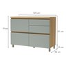 Cozinha Millena 2 Peças 120cm 100% Mdf Yescasa - 7