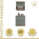 Ver imagem 4 de Cozinha Millena 2 Peças 80cm Aéreo Micro-Ondas MDF Yescasa Verde/Nature