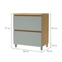 Ver mais imagens de Cozinha Millena 2 Peças 80cm Aéreo Micro-Ondas MDF Yescasa Verde/Nature