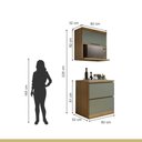 Ver imagem 3 de Cozinha Millena 2 Peças 80cm Aéreo Micro-Ondas MDF Yescasa Verde/Nature