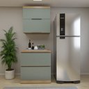 Ver imagem 1 de Cozinha Millena 2 Peças 80cm 100% MDF Yescasa Verde/Nature
