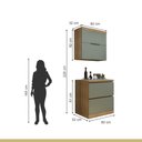 Ver imagem 3 de Cozinha Millena 2 Peças 80cm 100% MDF Yescasa Verde/Nature