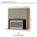Ver imagem 4 de Conjunto de Cozinha 5 Peças com Aéreo e Nicho para Micro-Ondas MDF Millena Nesher Verde/Nature