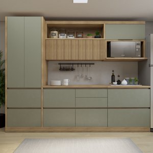 Cozinha Millena 5 Peças Aereo Micro-ondas 100% Mdf Yescasa