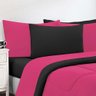 Kit Edredom + Jogo de Lençol Malha 100% Algodão Gran Moratta 7 Peças King - Pink -preto - 3